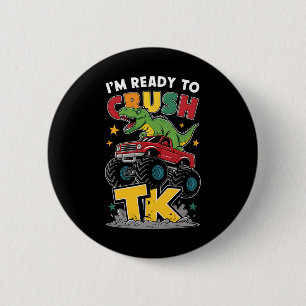 Ik ben klaar om TK dinosaurus CK naar school te ve Ronde Button 5,7 Cm