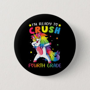 Ik ben klaar om vierde klas lol dabbing eenhoorn t ronde button 5,7 cm