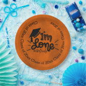 Ik ben klaar - Oranje Papieren Bordje (Feest)