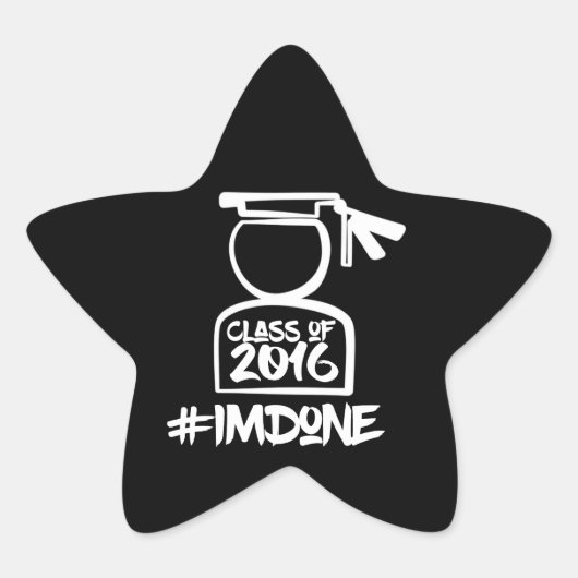 Ik ben klaar Senior 2016 Star Sticker (Voorkant)