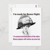 Ik ben klaar voor Bunco avond. Briefkaart (Voorkant / Achterkant)