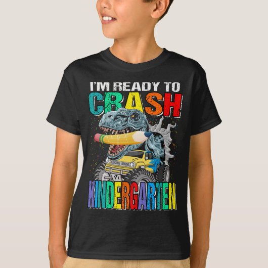 Ik ben klaar voor crash kleuterschool monstertruck t-shirt (Voorkant)