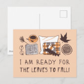 Ik ben klaar voor de bladeren om te Herfsten! Briefkaart (Voorkant / Achterkant)