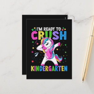 Ik ben klaar voor de kleuterschool terug naar scho feestdagenkaart