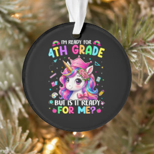 Ik ben klaar voor eenhoorn in de 4e klas eerste sc ornament