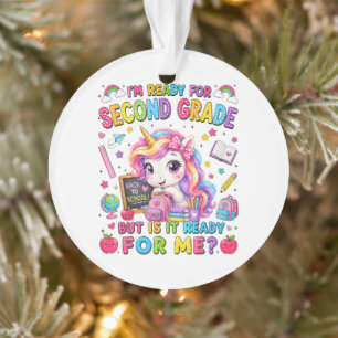 Ik ben klaar voor eenhoorn tweede klas eerste dag ornament