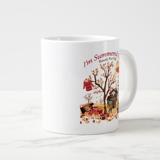 Ik ben klaar voor Herfst - herfst herfst Grote Koffiekop (Voorkant rechts)