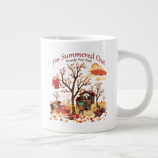 Ik ben klaar voor Herfst - herfst herfst Grote Koffiekop (Rechts)