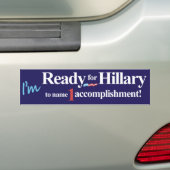 Ik ben klaar voor Hillary om 1-uitvoering te noeme Bumpersticker (Op auto)