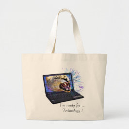Ik ben klaar voor technologie grote tote bag