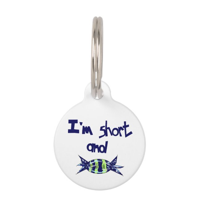 "Ik ben klein en lief" Huisdierpenning (Voorkant)