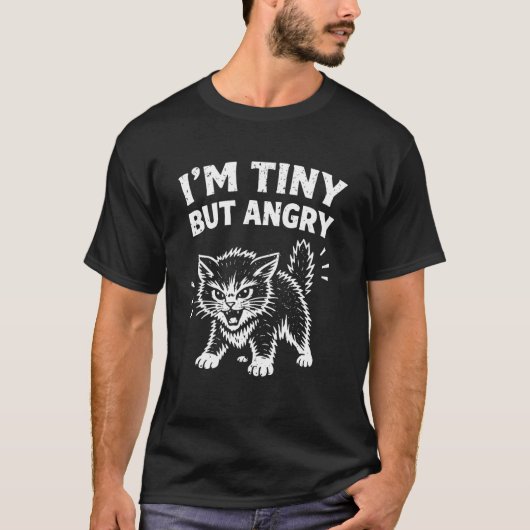 Ik ben klein maar boze grappige kat t-shirt (Voorkant)