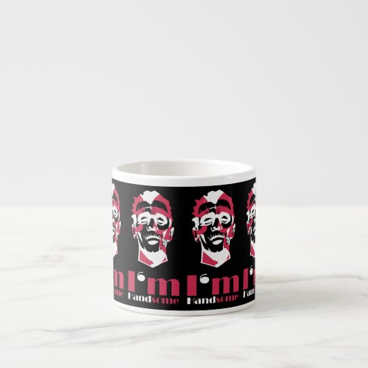 Ik ben knap abstract gezicht espresso kop (Voorkant)
