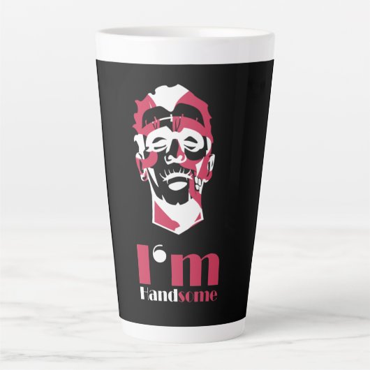 Ik ben knap abstract gezicht latte mok (Voorkant)