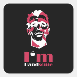 Ik ben knap abstract gezicht vierkante sticker