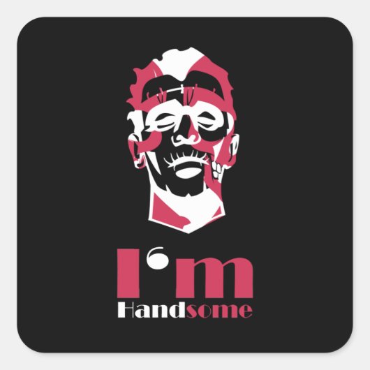 Ik ben knap abstract gezicht vierkante sticker (Voorkant)