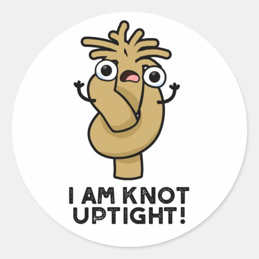 Ik ben Knot strakke Grappige Touw Pun Ronde Sticker (Voorkant)