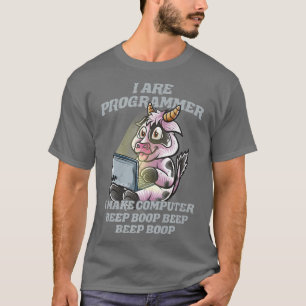 Ik ben Koe Farmer Boerderij IT Nerd Software T-shirt