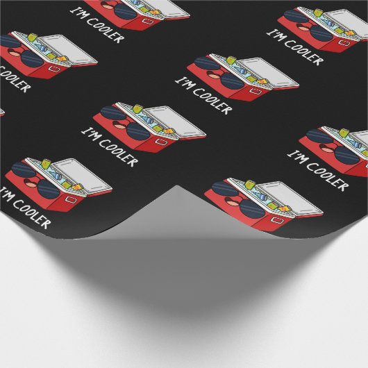 Ik ben koeler Funny Ice Cooler Box Pun Dark BG Cadeaupapier (Hoek)