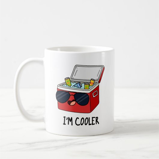 Ik ben koeler Funny Ice Cooler Box Pun Koffiemok (Links)