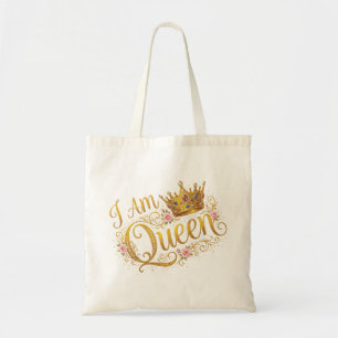 Ik Ben Koningin Gouden Kroon Bloemendesign   Boods Tote Bag