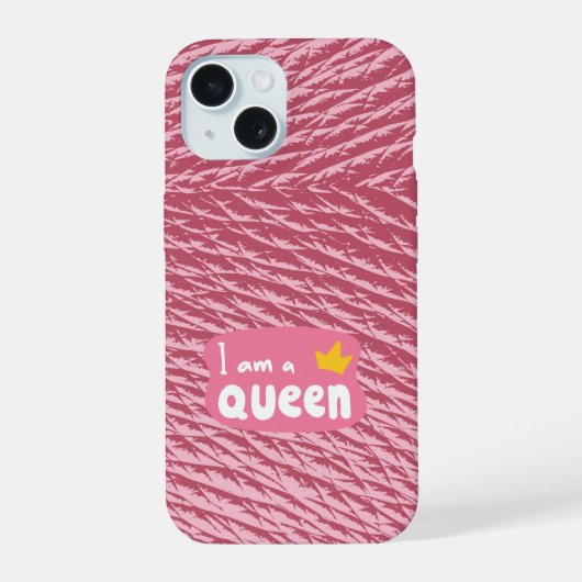 IK BEN KONINGIN / LightPink iPhone 15 Case (Achterkant)