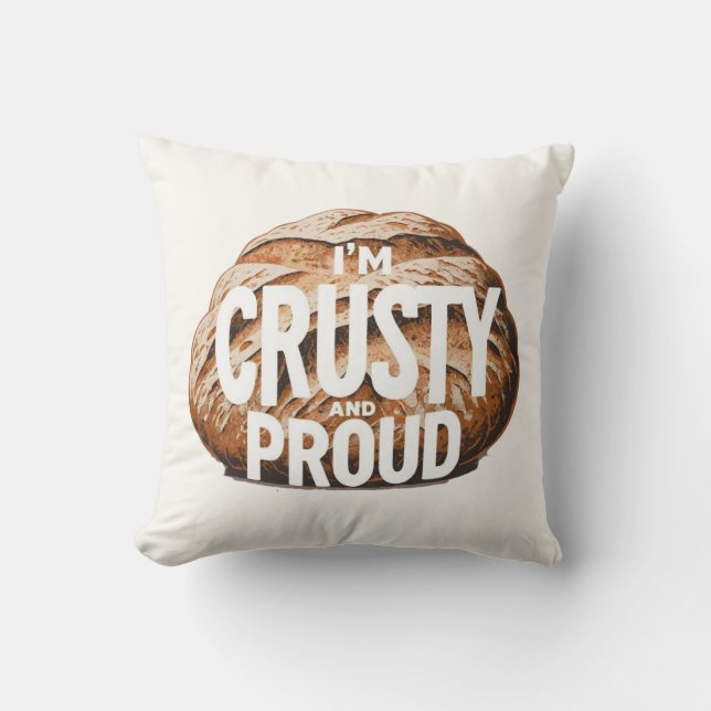 Ik ben korstig en trots, ik bak brood kussen (Voorkant)