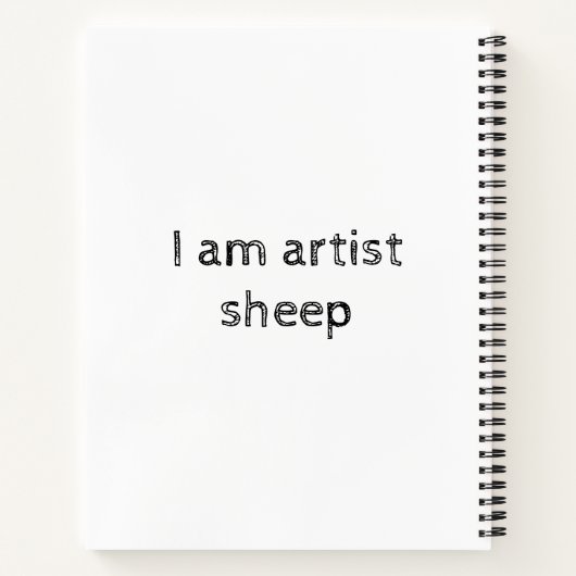 Ik ben kunstenaar schapen merch notitieboek (Achterkant)