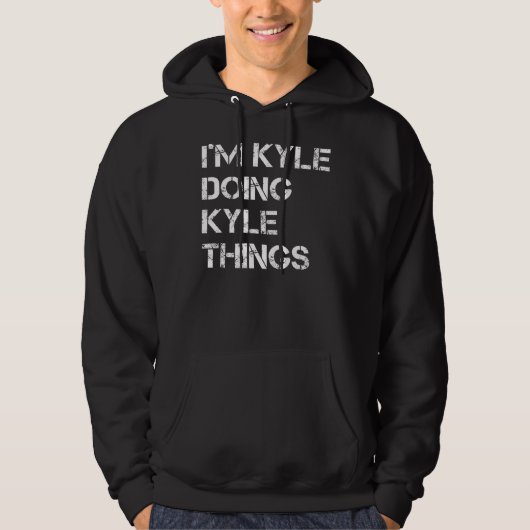 Ik ben Kyle Doing Kyle Dingen Grappig Kerstmis Hoodie (Voorkant)