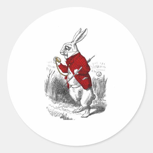 Ik ben laat, ik ben laat ronde sticker (Voorkant)