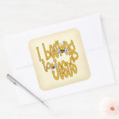 Ik ben lang voor Jezus. Vierkante Sticker (Envelop)