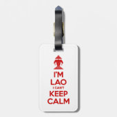 Ik ben Lao, ik kan niet kalm houden. Bagagelabel (Achterkant verticaal)