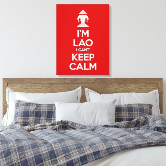 Ik ben Lao, ik kan niet kalm houden. Canvas Afdruk (Insitu (Slaapkamer))