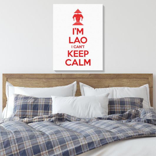 Ik ben Lao, ik kan niet kalm houden. Canvas Afdruk (Insitu (Slaapkamer))