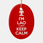 Ik ben Lao, ik kan niet kalm houden. Keramisch Ornament (Voorkant)