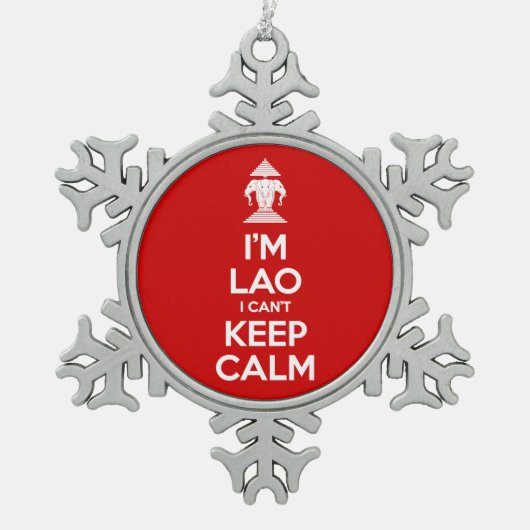 Ik ben Lao, ik kan niet kalm houden. Tin Sneeuwvlok Ornament (Voorkant)