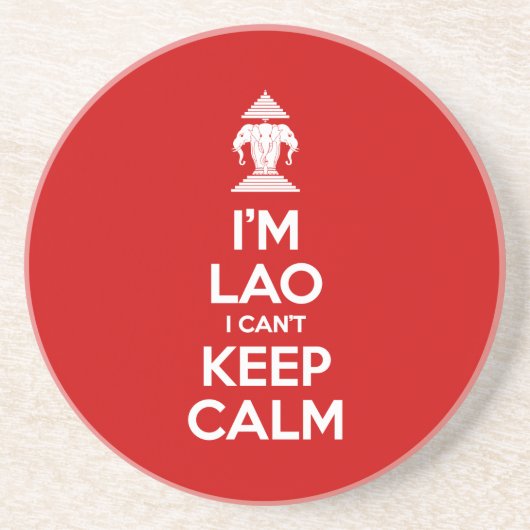 Ik ben Lao, ik kan niet kalm houden. Zandsteen Onderzetter (Voorkant)