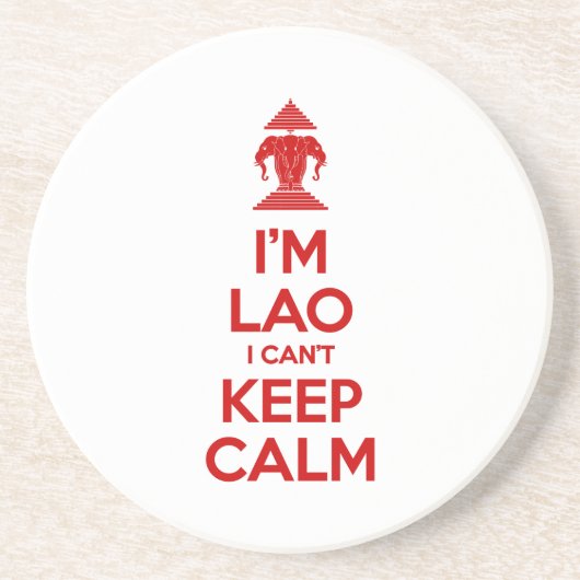 Ik ben Lao, ik kan niet rustig blijven Zandsteen Onderzetter (Voorkant)