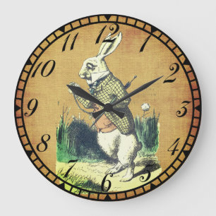 Ik ben Late White Rabbit Alice in Wonderland Grote Klok