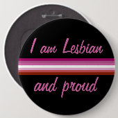 Ik ben Leasbian en Proud | Lesbische vlag op zwart Ronde Button 6,0 Cm (Voorkant /achterkant)