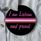 Ik ben Leasbian en Proud | Lesbische vlag op zwart Ronde Button 6,0 Cm (In situ)
