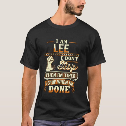 Ik ben Lee Shirt Gepersonaliseerde Lee Achternaam (Voorkant)