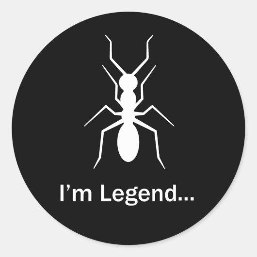 Ik ben legende mier ronde sticker (Voorkant)