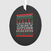 Ik ben legerofficier Kerstmis Ugly Sweater Ornament (voorkant)