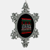 Ik ben legerofficier Kerstmis Ugly Sweater Tin Sneeuwvlok Ornament (Links)