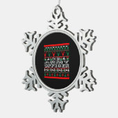 Ik ben legerofficier Kerstmis Ugly Sweater Tin Sneeuwvlok Ornament (Rechts)