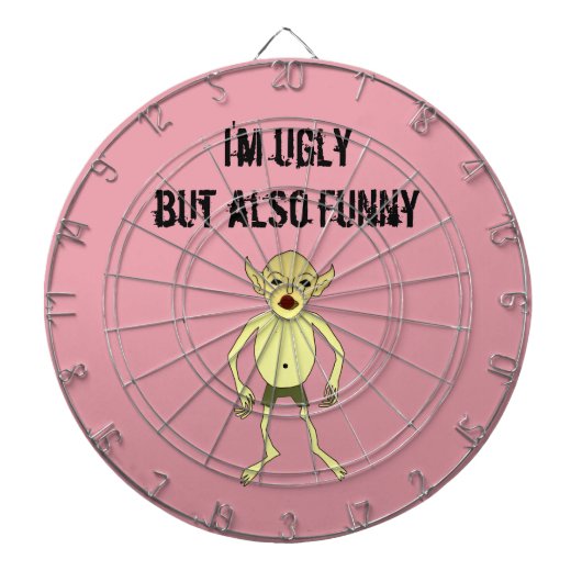 Ik ben lelijk maar ook grappig dartbord (Voorkant)