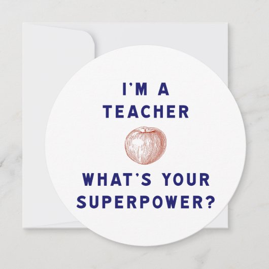 Ik ben leraar [appel] Wat is jouw Superpower? Kaart (Voorkant)