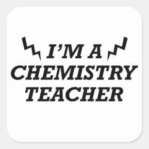Ik ben leraar chemie vierkante sticker