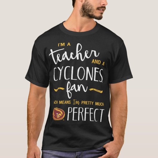 ik ben leraar en een cycloonfan perfect leraar m t-shirt (Voorkant)